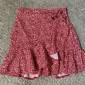 Red wrap skirt, SHEIN, size Small